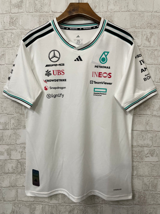 Mercedes AMG Petronas adidas F1 2025 Team Driver T-Shirt - White