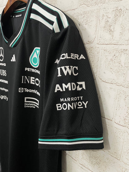 Mercedes AMG Petronas adidas F1 2025 Team Driver T-Shirt - Black