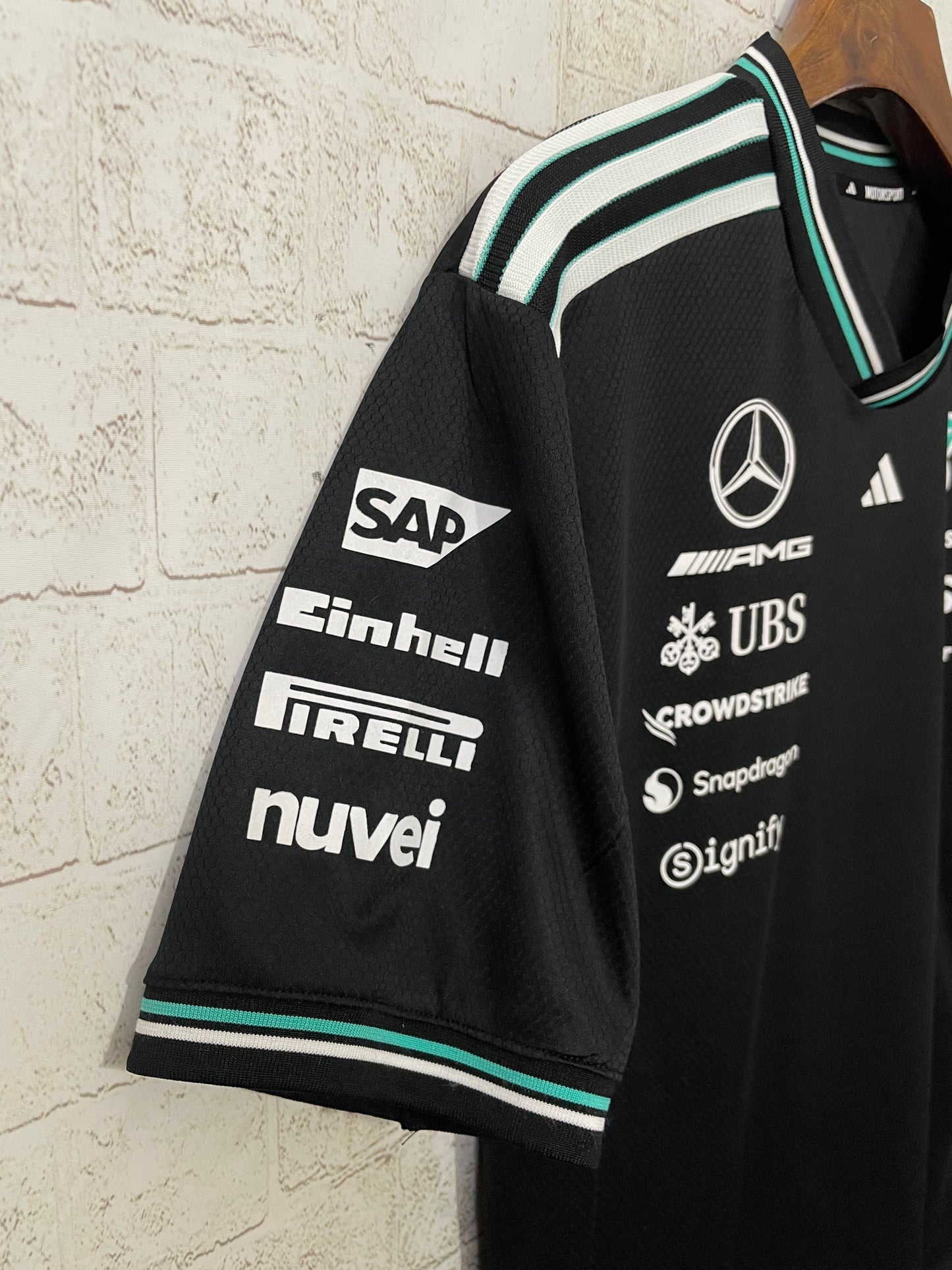 Mercedes AMG Petronas adidas F1 2025 Team Driver T-Shirt - Black