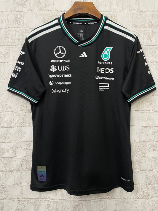 Mercedes AMG Petronas adidas F1 2025 Team Driver T-Shirt - Black